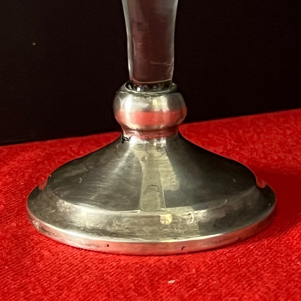 Vintage Webster Co. Sterling Silver Weighted Glass Bud Vase - Picture 6 of 9